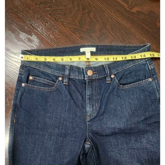 EILEEN FISHER Womens Organic Cotton Denim Ankle Slim Raw Hem Mid Rise Jeans Sz 6 - Picture 7 of 8